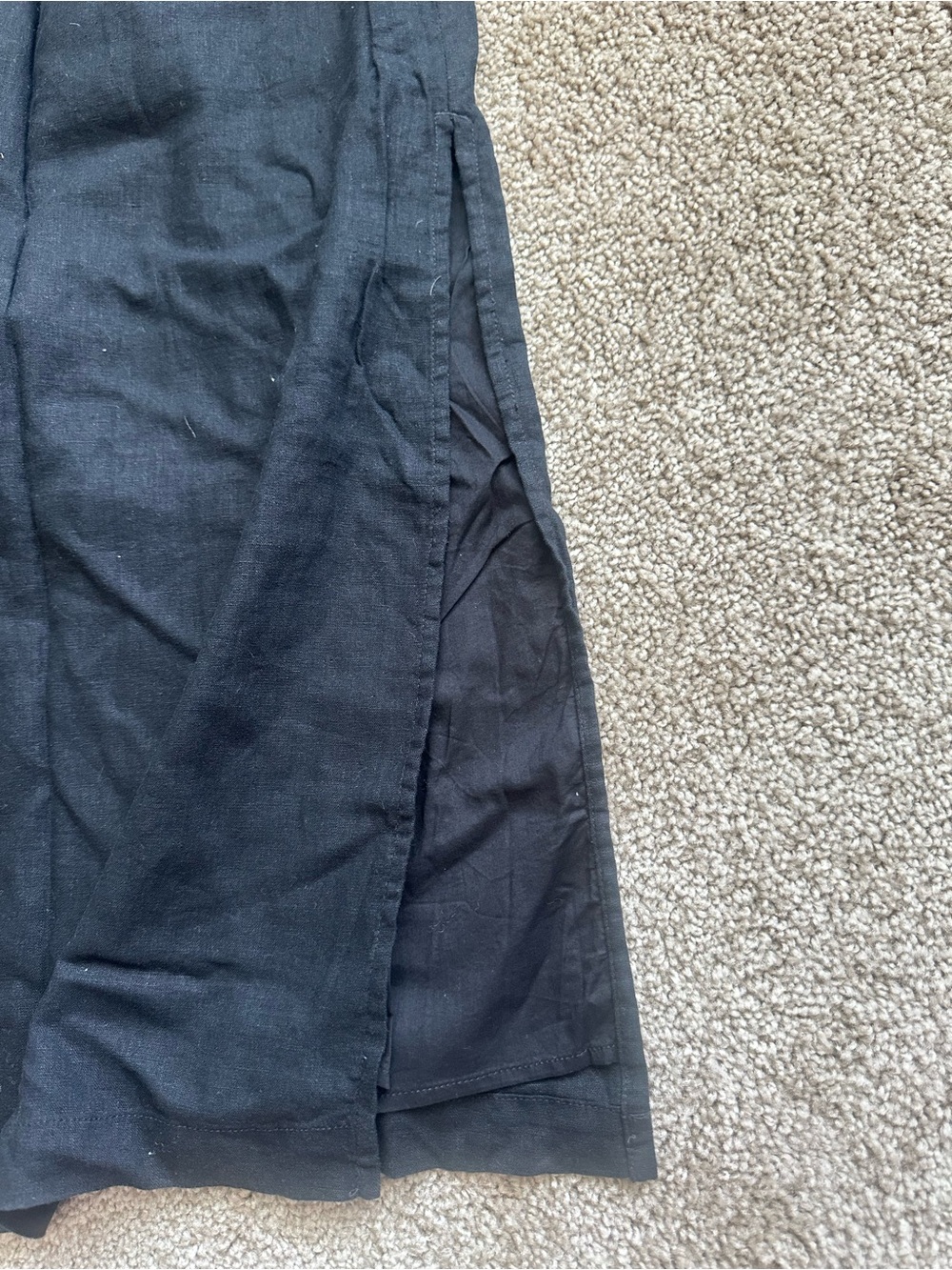 GAP Black High-Waist Midi Linen Skirt - Picture 3 of 7